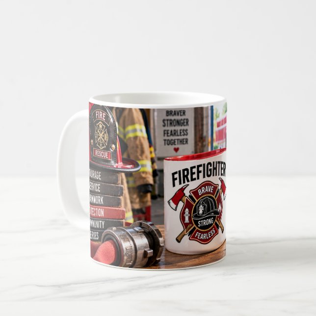 Firefighter Brave Strong Mug (Front Left)