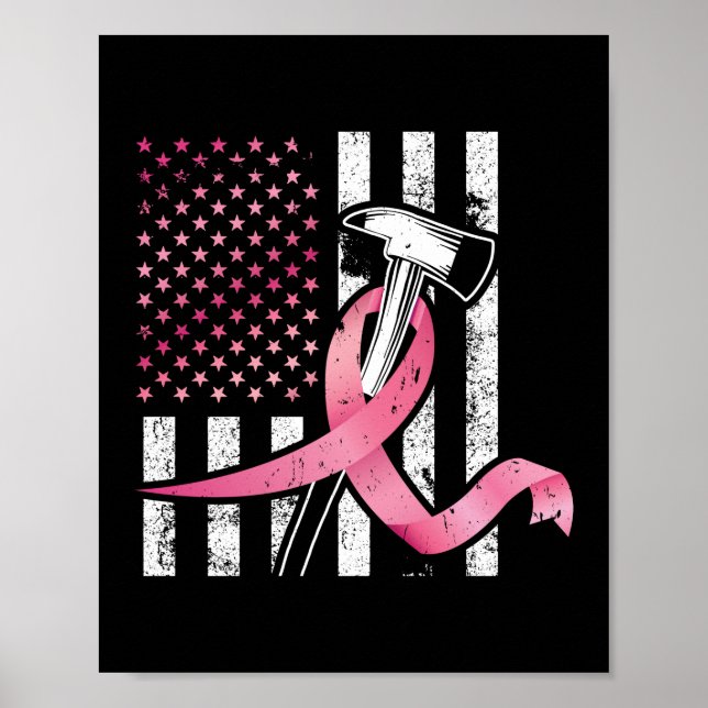 Firefighter Breast Cancer Awareness Wife Poster (Front)