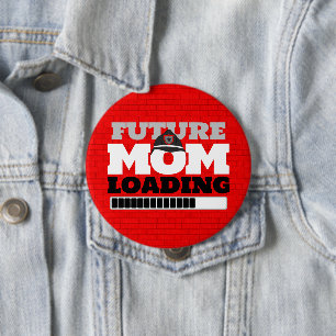 Firefighter Brick Future Mum Baby Shower Button