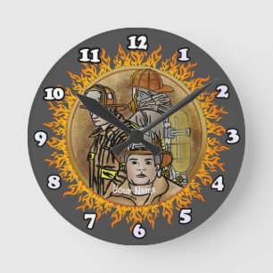 Firefighter Brothers  clock