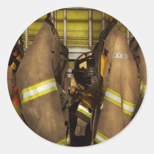 Firefighter - Bunker Gear Classic Round Sticker