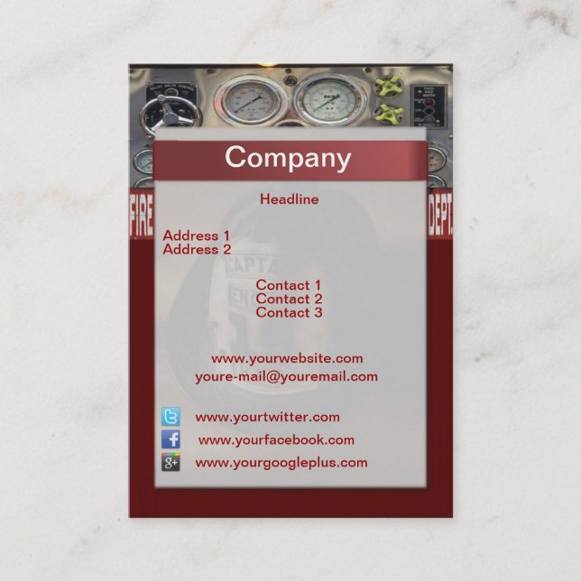 Firefighter Business Card (Front)