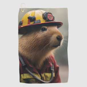 Firefighter Capybara, Golf Towel