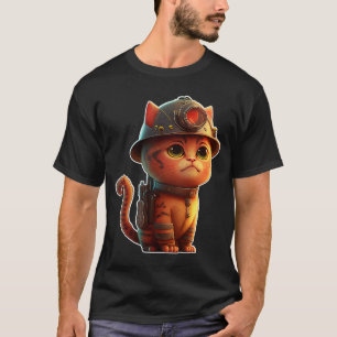 Firefighter Cat Fire Brigade Cats Fire Department T-Shirt