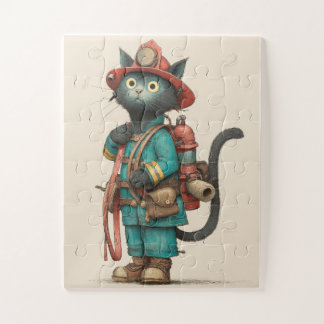 Firefighter Cat Jigsaw Puzzle