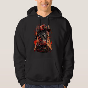 Firefighter Cat Kitten Fireman Helmet Firefighter Hoodie