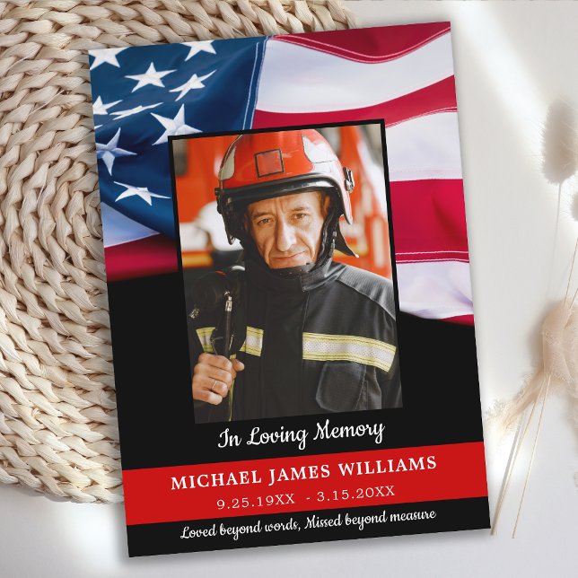 Firefighter Celebration Of Life Fireman Memorial Invitation (Creator Uploaded)