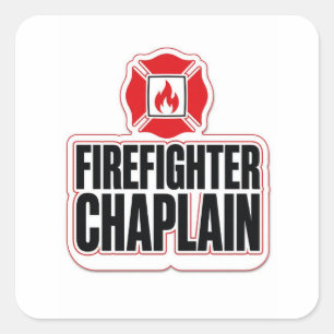 firefighter chaplain square sticker