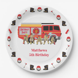 Firefighter Child Birthday Party Paper Plate