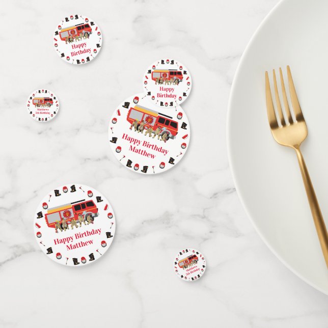 Firefighter Child Birthday Party Theme Design Confetti (Group)