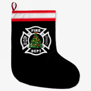 Firefighter Christmas Fire Dept Large Christmas Stocking