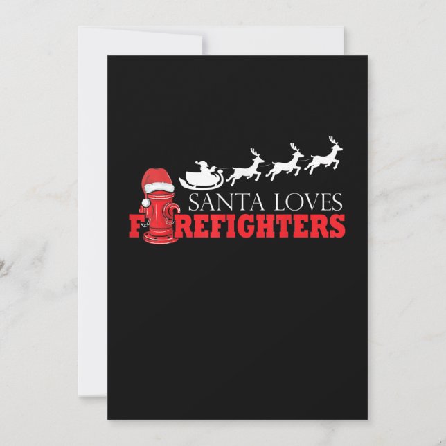 Firefighter Christmas Gifts Santa Claus Fireman Holiday Card (Front)