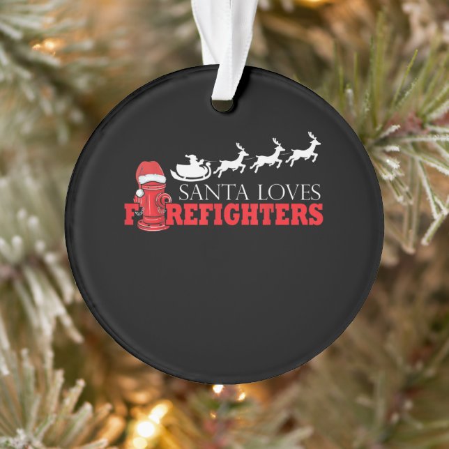 Firefighter Christmas Gifts Santa Claus Fireman Ornament (Tree)