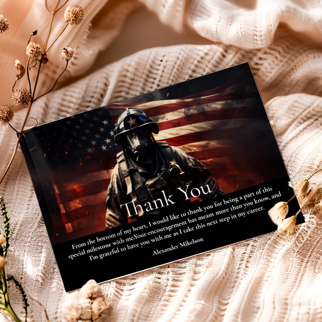 Firefighter Class of 2026 Graduation Thank You Card (Creator Uploaded)