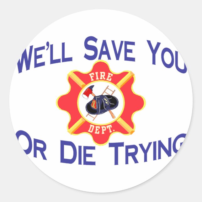 Firefighter Classic Round Sticker (Front)