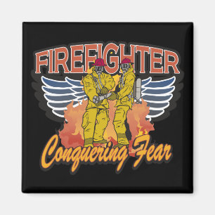 Firefighter Conquering Fear Magnet