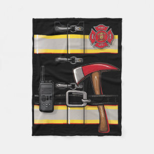 Firefighter Costume Fireman Uniform Axe Radio Hall Fleece Blanket