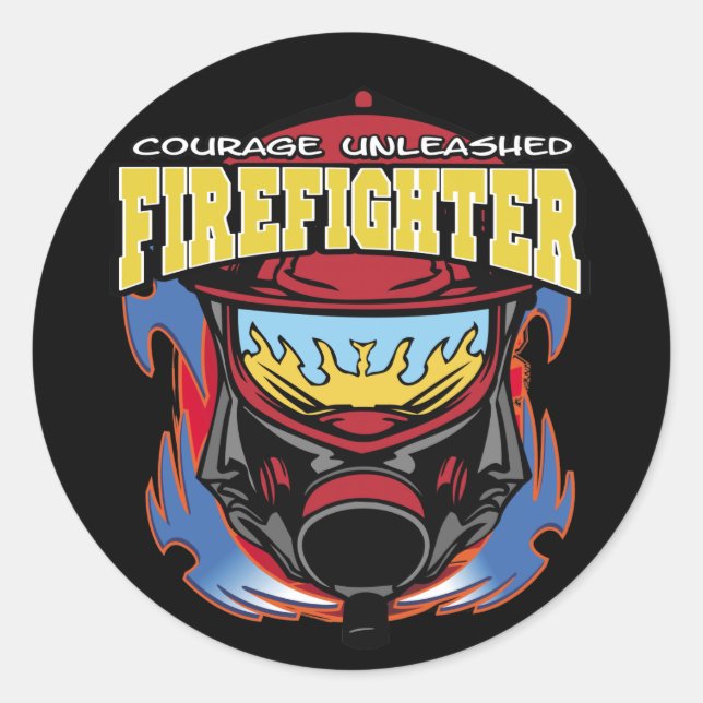 Firefighter Courage Classic Round Sticker (Front)