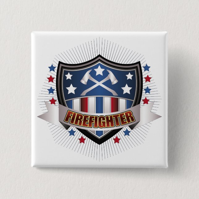 Firefighter Crest 15 Cm Square Badge (Front)