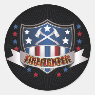 Firefighter Crest Classic Round Sticker