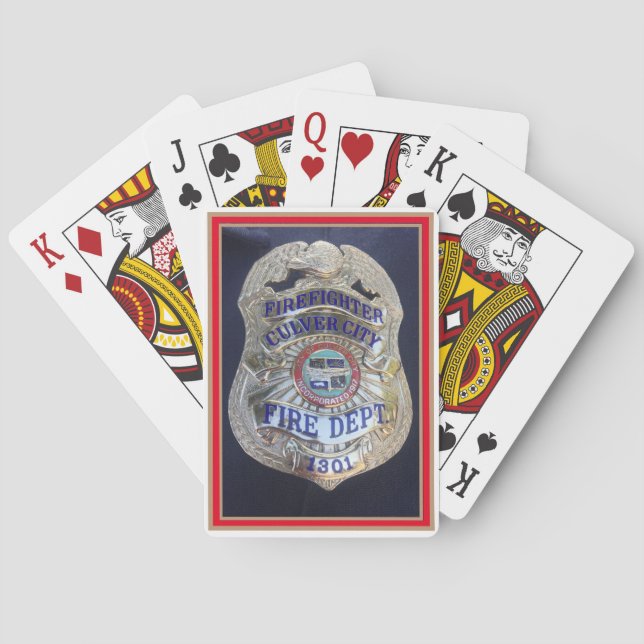 FIREFIGHTER CULVER CITY FIRE DEPT.badge Playing Cards (Back)