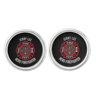 Firefighter Custom Text Name Personalised Cufflinks