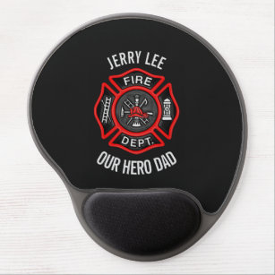 Firefighter Custom Text Name Personalised Gel Mouse Mat