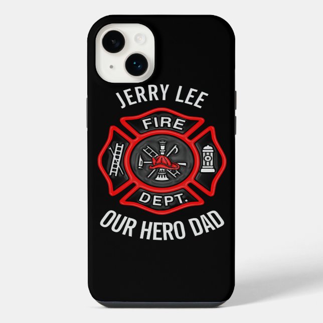 Firefighter Custom Text Name Personalised iPhone Case (Back)