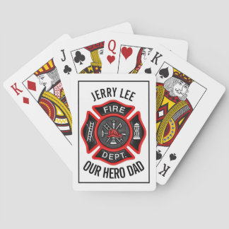 Firefighter Custom Text Name Personalised Playing Cards