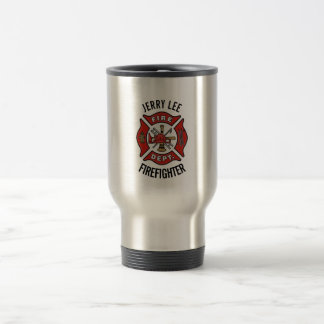 Firefighter Custom Text Name Personalised Travel Mug
