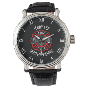 Firefighter Custom Text Name Personalised Watch