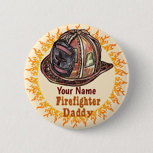 Firefighter Dad  6 Cm Round Badge