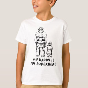 Firefighter Dad and Son Graphic Design T-shirt
