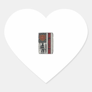 Firefighter Dad Distressed Flag Vector Design_1 Heart Sticker