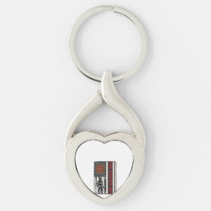 Firefighter Dad Distressed Flag Vector Design_1 Key Ring