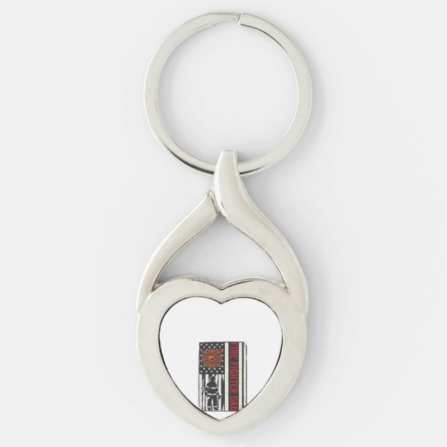 Firefighter Dad Distressed Flag Vector Design_1 Key Ring (Front)
