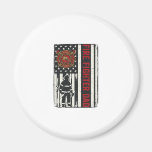Firefighter Dad Distressed Flag Vector Design_1 Magnet