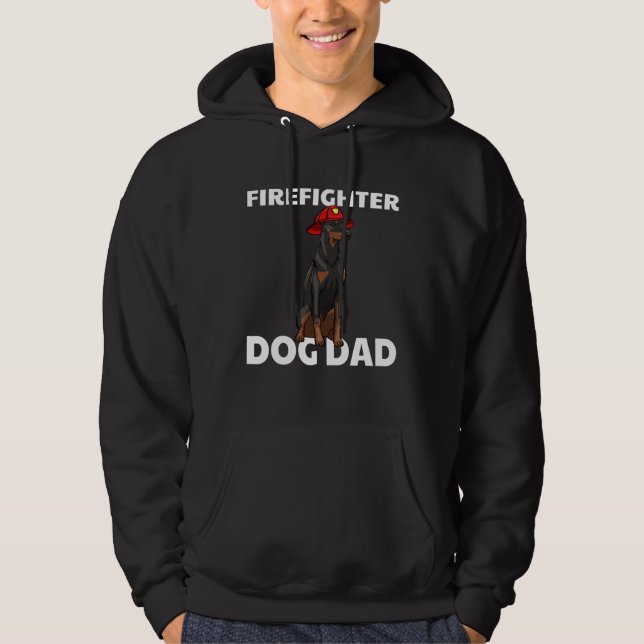 Firefighter Dad Dog Doberman Mom Women Dog  Puppy Hoodie (Front)