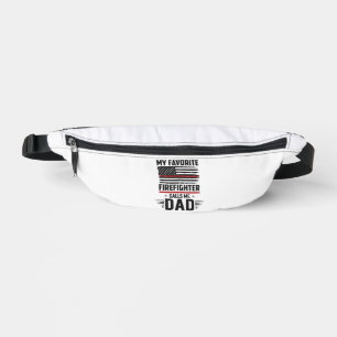 Firefighter Dad Flag Vintage Engraving Design_1 Bum Bags