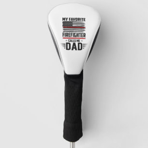 Firefighter Dad Flag Vintage Engraving Design_1 Golf Head Cover