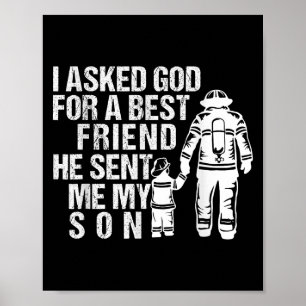 Firefighter Dad Son Quote New Daddy Fireman Dad Fa Poster