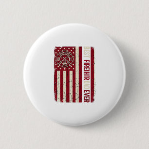 Firefighter Dad Vertical Flag Vintage 6 Cm Round Badge