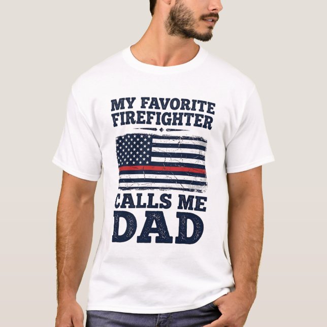 Firefighter Dad Vintage Flag Shirt Design_1 (Front)