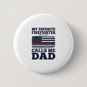 Firefighter Dad Vintage Flag Shirt Design_1 6 Cm Round Badge