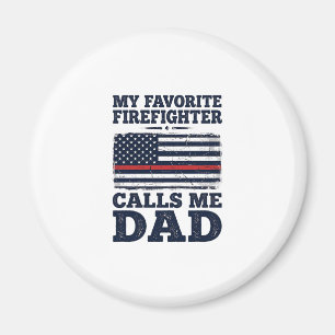 Firefighter Dad Vintage Flag Shirt Design_1 Magnet