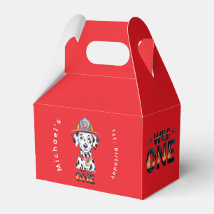 Firefighter Dalmatian Wild One 1st Birthday Party Favour Box