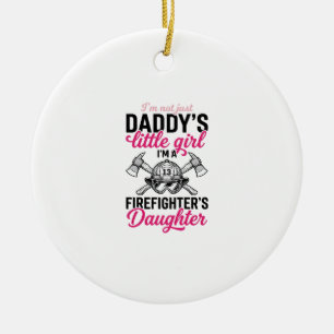 Firefighter Daughter Quote Vector Shirt Design_1 Ceramic Tree Decoration