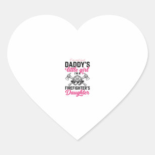 Firefighter Daughter Quote Vector Shirt Design_1 Heart Sticker