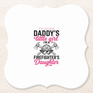 Firefighter Daughter Quote Vector Shirt Design_1 Paper Coaster