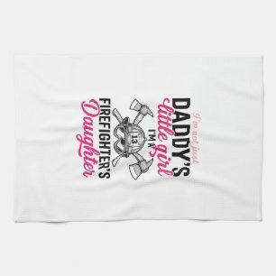 Firefighter Daughter Quote Vector Shirt Design_1 Tea Towel